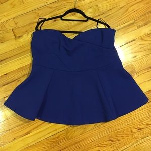 Eloquii Strapless Twist peplum top